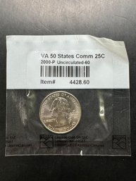 2000-P Uncirculated VA 50 States Commemorative Quarter In Littleton Package