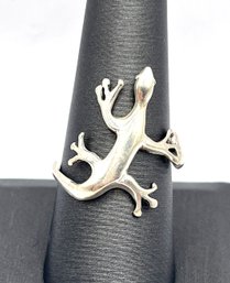 Vintage Sterling Silver Gecko Ring, Size 9