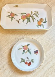 Pair Of Royal Worcester Evesham Porcelain Serving Plates