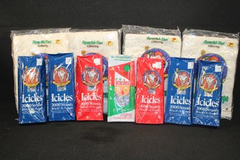 Seven New Boxes Of Icicles & Four New Bags Of Christmas Drape