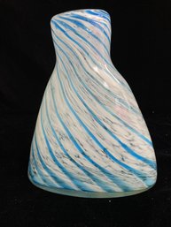 Blue And White Blown Glass Vase