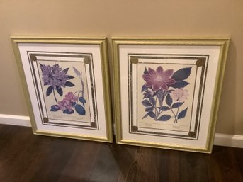 Pair Of Purple Floral Prints