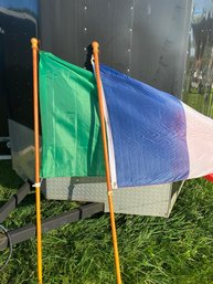 Two Flag On 6ft Poles French And Irish Flags 3ft X5ft