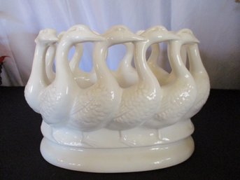 Vintage Oval Ceramic Geese Planter - Japan - Original Levnille Ardalt Artware