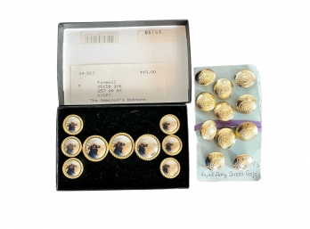 11 Royal Army Service Corps Brass Button &  9 Brass Admiral Buttons
