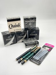 Fountain Pens And Ink Lot , Waterman And More.
