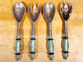 Art Glass Handled Serving Utensils