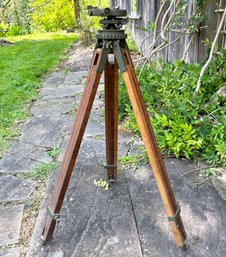 Retro Mid Century Wooden Surveyor Tripod