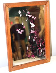 Beautiful Chinese Mirror In Wooden Frame