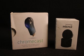 New In Boxes Chromecast & Lectrofan Micro 2 Speaker