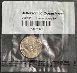 2005-P Uncirculated Jefferson Nickel Ocean View In Littleton Package