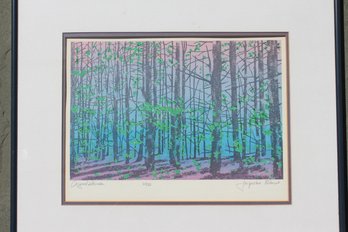 16x20 Signed Ltd Ed Silkscreen - Trees - Jacqueline Tuteur