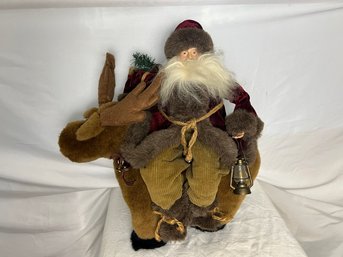 Santa On A Reindeer Christmas Decor