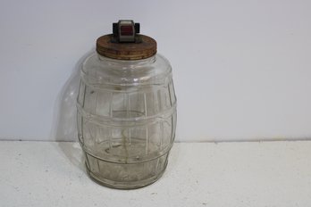 Vintage Glass Piggy Bank With Counter On Top