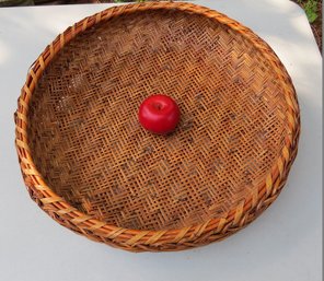 Woven Wicker Rice Basket Or Harvest Basket