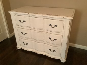 White Distressed 3 Drawer Dresser  #1