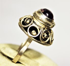 Vintage Mexican Sterling Silver Amethyst Poison Ring Size 6 (would Fit Any Size Finger)