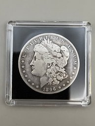 Beautiful 1896-O Morgan Silver Dollar In Plastic Case