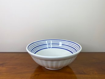 Large Italian  Glazed Ceramic Scalloped Pasta Bowl