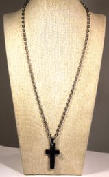 Stainless Steel Chain Necklace & Cross Pendant