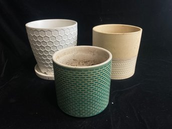 Set Of 3 Ceramic Planters
