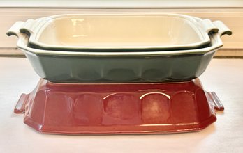 Fabulous Set Of 3 - Emile Henry Iconic Bakeware Made In France