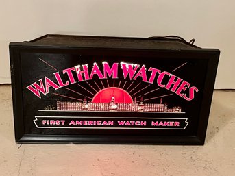 Vintage Waltham Watches Light Up Advertising Sign - This Is One For The Pickers!
