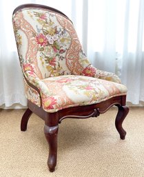 An Antique Art Nouveau Parlor Chair In William Morris Print