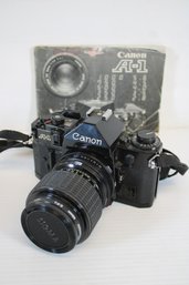 Vintage Working Canon A-1 35mm Film Camera With 35-70, 2.8 Macro Lens With C.P.L Filter & Lens Cover