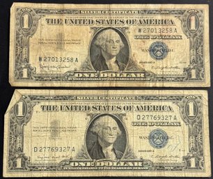 2 $1 Silver Certificates 1957-A, 1957-B