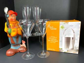 Quality Group Lot Of Barware & Entertaining Items - Including Waterford