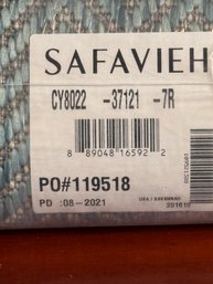 Safavieh Seven Foot Round Aqua / Grey Savannah Floor Rug (New)