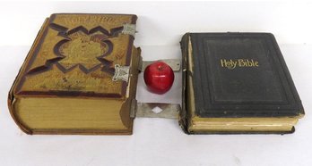 Two Early Bound Holy Bibles C.1890 & 1920