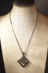 FINE, HEAVY STERLING SIVLER GEOMETRIC PENDANT 925