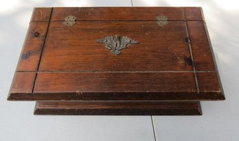 Vintage Pine Storage Box W/eagle Medallion