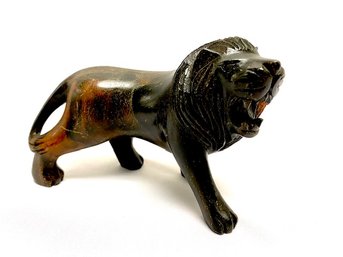 Vintage Handcarved Wooden Lion Figurine