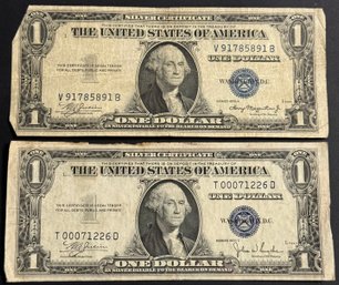 2 $1 Silver Certificates 1935-A, 1935-C