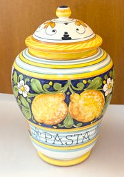 Authentic Tuscan Ceramic Pottery Pasta Jar