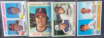 (4) 1970s Topps Nolan Ryan Cards - M
