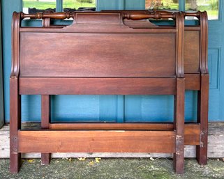 A Vintage Mahogany Twin Headboard And Footboard