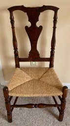 Single Antique Rush Seat Chair