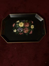 Hand Painted Nacho Floral Tray