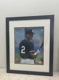 Young Derek Jeter Framed Photograph With. MLB Logo