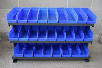 26 Drawer  Parts Tray Bench Storage Unit In Blue