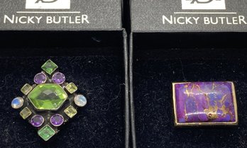 2 Fine Signed Designer NICKY BUTLER Rings With Original Boxes