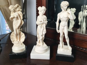 Lot Of Four (4) Small Marble Statues / Figures - Made In Italy By RENZO CARLI - Firenze / Italy - Very Nice