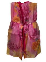 Vintage Imperiale Di Mimmina Made In Italy Hot Pink Rose Dress With Belt, Est. Size 4