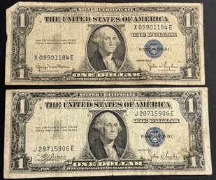 2 $1 Silver Certificates 1935-C, 1935-D