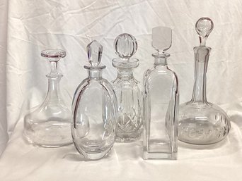 5 Piece Lead Crystal Decanter Collection