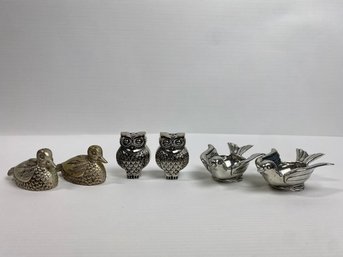 Bird Themed Salt & Pepper Shakers And Master Salts (6)